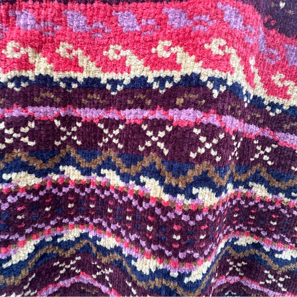 Carolyn Taylor VTG Chenille Floral Embroidered Sweater Cottagecore Grandma L - Picture 5 of 11